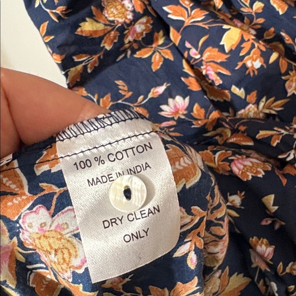 Mille Resort Floral Cotton Smocked Waist Boho Midi Dress L - Picture 4 of 5